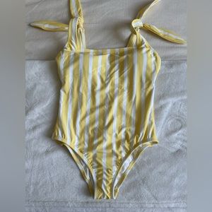 Women's Striped Square Neck Medium Coverage One Piece